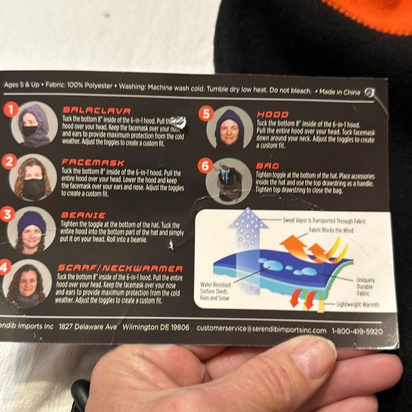 6-in-1 Fleece Hood. Wear it 6 different ways. NWT. One size fits all - Picture 3 of 4